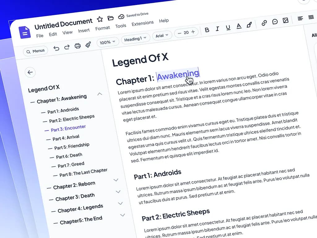 DOCS.ink waiver builder — two-panel editor with section list and live preview