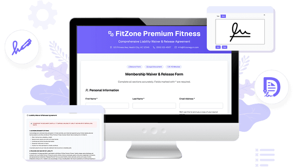 DOCS.ink digital waiver platform on laptop
